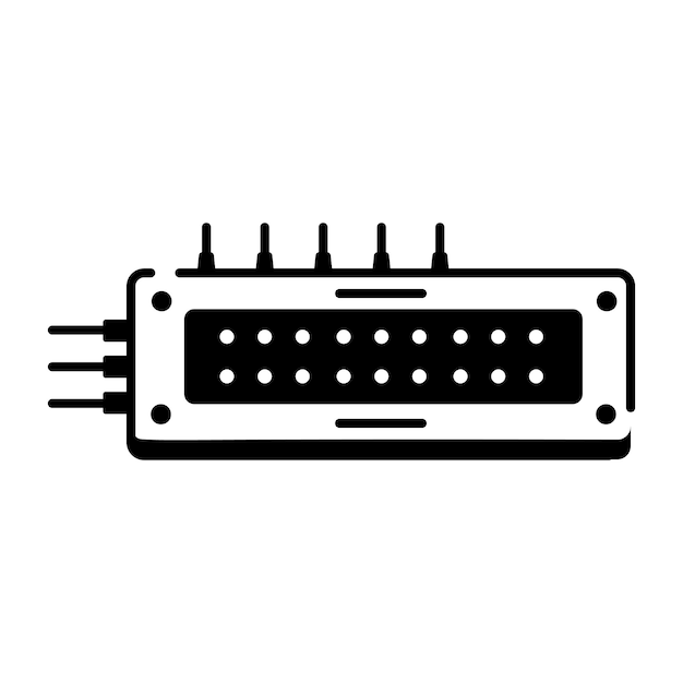 Vektor hardware-komponenten-zeilen-symbol