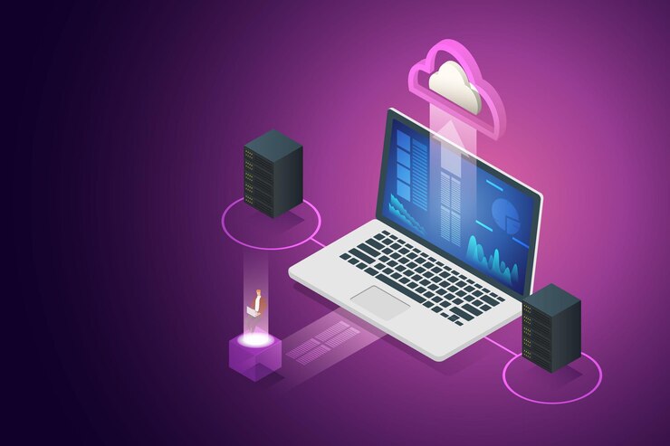 Vektor hardwareentwickler sammeln sie daten, um digitale daten zu speichern