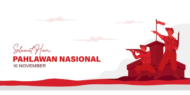 Hari pahlawan nasional day vektor illustration poster banner hintergrundvorlage