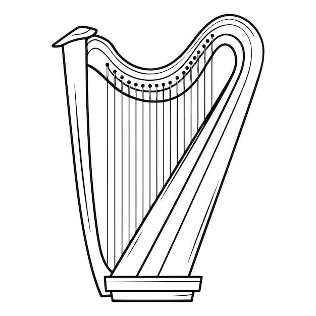 Vektor harp-symbol umriss-illustration des harp-vektorsymbols für das web