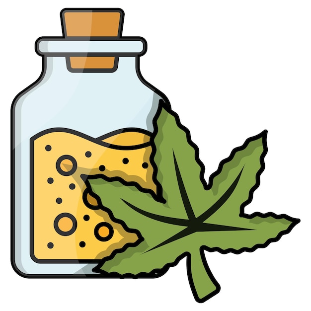 Hash-öl extraktionskonzept unkraut flüssigvektor cannabis und marihuana thc und cbd freizeitkräuter