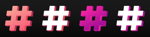 Vektor hashtag d social-media-symbol rosa hashtag-symbol