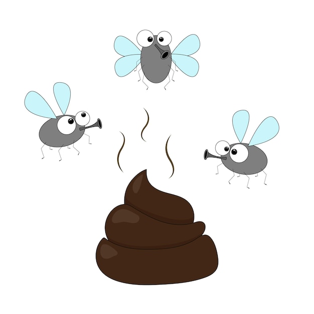 Haufen scheiße mit fliegenvektor eine einfache illustration von poop