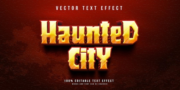 Haunted city texteffektvorlage