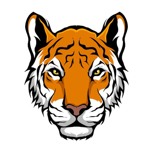 Haupttiger-tiermaskottchen für sport- und sportlogo-vektorillustration