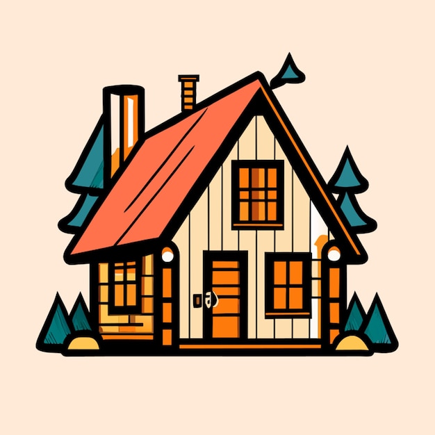 Haus-clipart-vektor-illustration karikatur