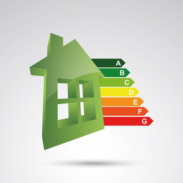 Haus energieklassen zertifizierungen 3d-design vektor-illustration eps 10 vektordatei