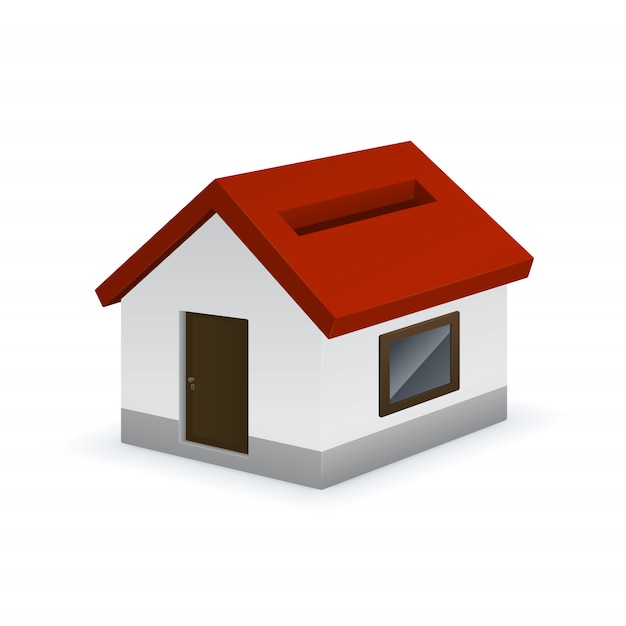 Haus geformte Sparschwein-Symbol