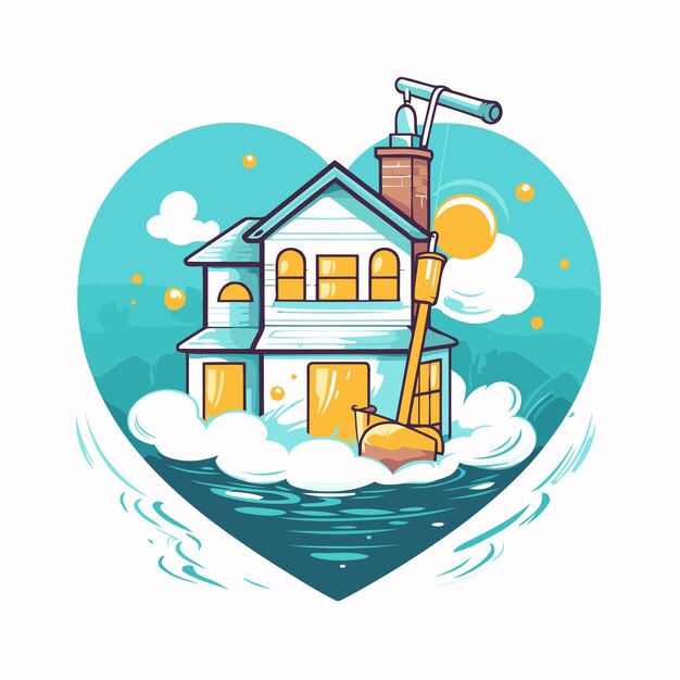 Vektor haus im meer haus im meer vektor-illustration