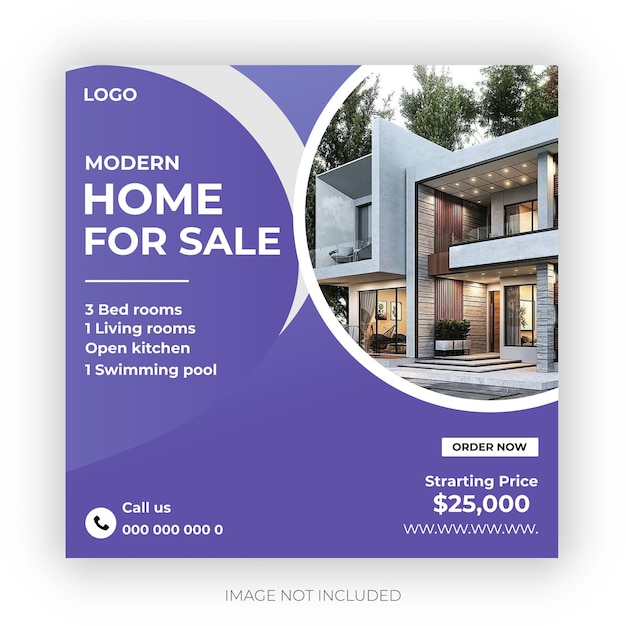 Haus-Immobilien-Social-Media-Post-Design-Vorlage
