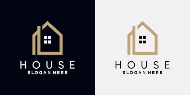 Vektor haus-logo-design-vorlage mit kreativem konzept