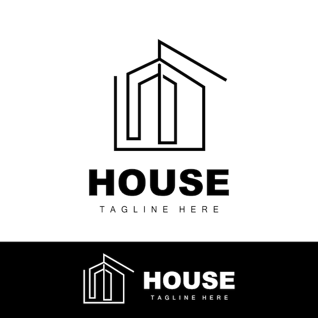 Haus Logo Einfaches Gebäude Vektor Baudesign Gehäuse Immobilien Immobilien Vermietung