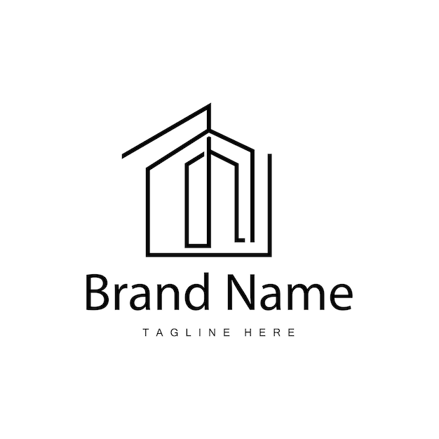 Haus-Logo Immobilien Wohngebäude Gebäude-Design einfache elegante minimalistische Linien