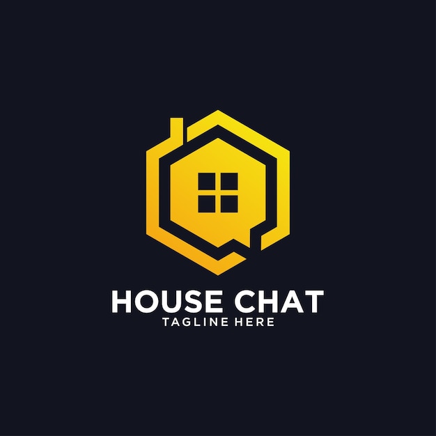 Vektor haus mit sprechblase-logo-design