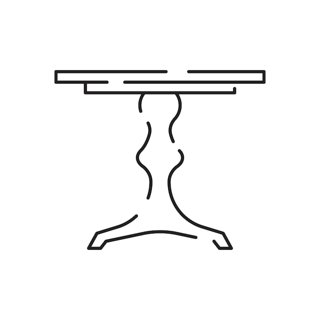Haus- oder Heimdekorationsliniensymbol Möbelkonsolenspiegel auf weißem Hintergrund