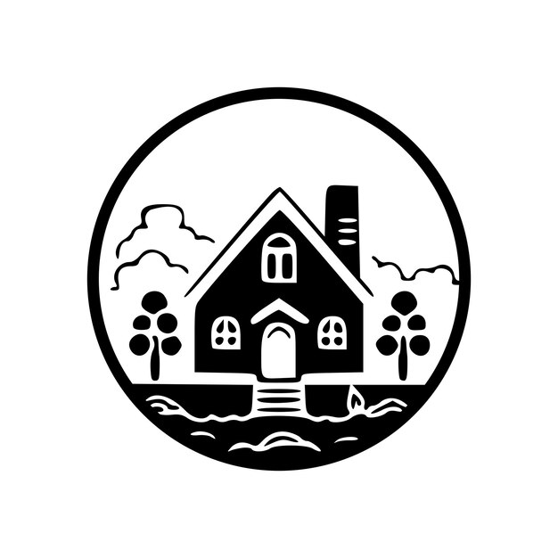 Haus-Symbol-Logo, einfache Vektorillustration