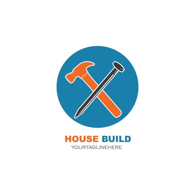 Hausbau und renovierung logo symbol vektor illustration design