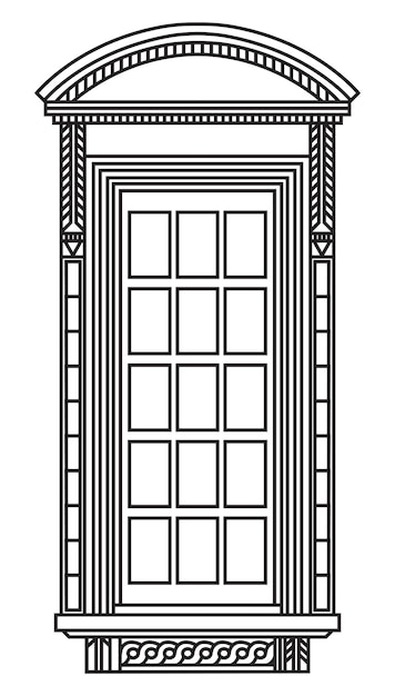 Vektor hauslinie art arch window illustration.