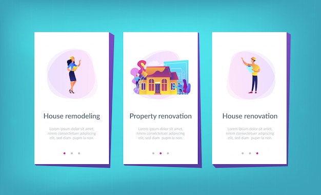 Hausrenovierungs-app-schnittstellenvorlage.