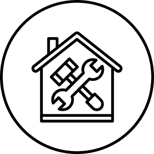 Hausrenovierungs-Vektor-Ikonen-Illustration des Immobilien-Ikonensets