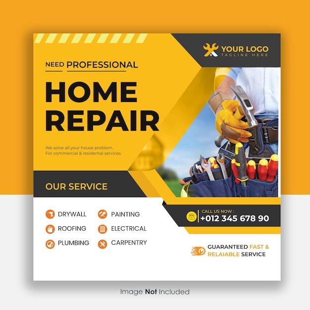 Hausreparatur social media post design