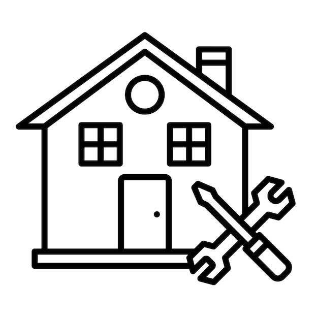 Hausreparatur-Vektor-Illustrationsstil