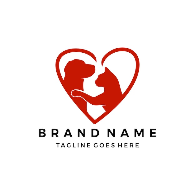 Haustier-Liebe-Logo-Design-Vektor-Illustration