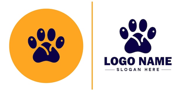 Haustierpfoten-symbol hund katze welpe haustierpfote logo zeichen symbol bearbeitbarer vektor