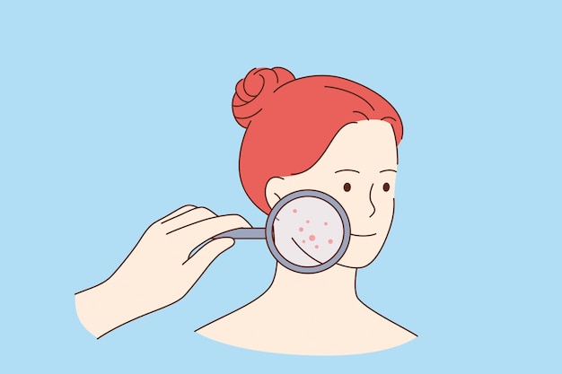 Hautprobleme und Beautykonzept