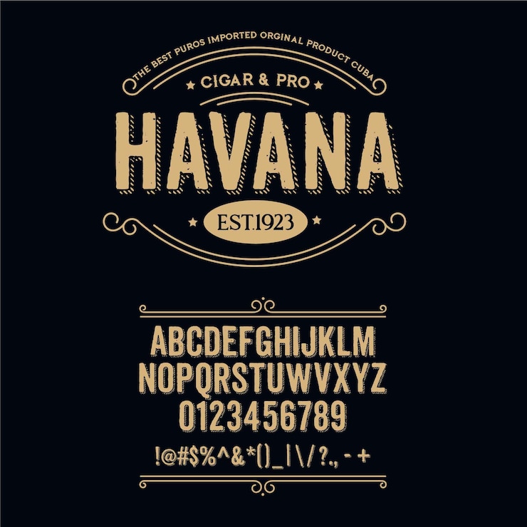 Vektor havannatypeface