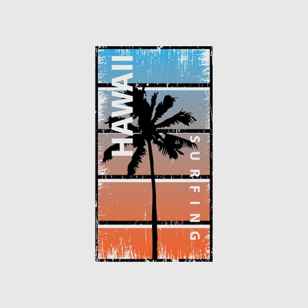 Hawaii-Illustrationstypografie. perfekt für T-Shirt-Design