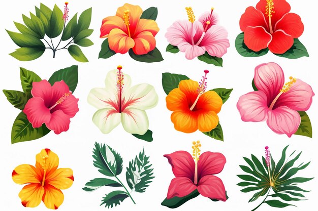 Vektor hawaiian hawaiian dschungel paradies blütenblatt ornament palmdruck tropisches aquarell lila wiese exotisch