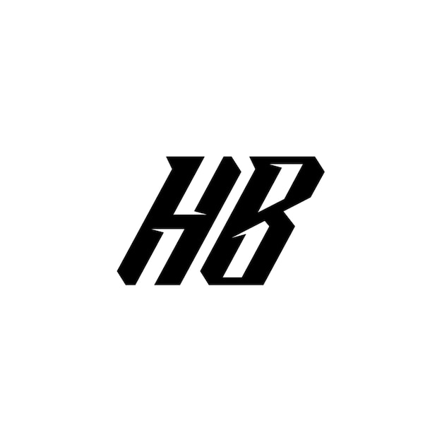 HB-Monogramm-Logo-Design, Buchstabe, Text, Name, Symbol, einfarbig, Logo, Alphabet, Zeichen, einfaches Logo