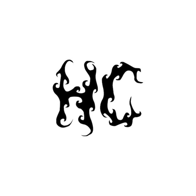 HC-Monogramm-Logo-Design, Buchstabe, Text, Name, Symbol, monochromes Logo, Alphabet-Zeichen, einfaches Logo
