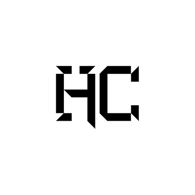 HC-Monogramm-Logo-Design, Buchstabe, Text, Name, Symbol, monochromes Logo, Alphabet-Zeichen, einfaches Logo