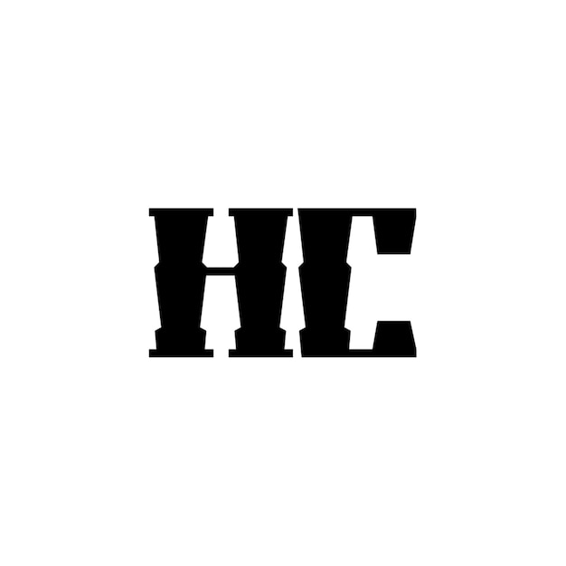 HC-Monogramm-Logo-Design, Buchstabe, Text, Name, Symbol, monochromes Logo, Alphabet-Zeichen, einfaches Logo