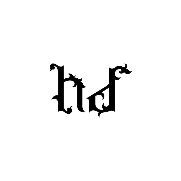 HD-Monogramm-Logo-Design Buchstaben-Text-Namen-Symbol Monochrom-Logotyp-Alphabet-Zeichen-Einfach-Logo