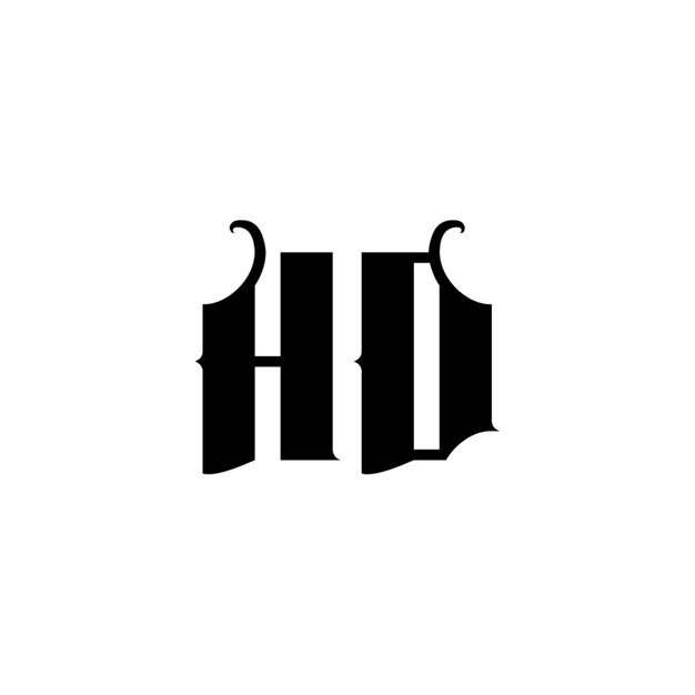 HD-Monogramm-Logo-Design Buchstaben-Text-Namen-Symbol Monochrom-Logotyp-Alphabet-Zeichen-Einfach-Logo