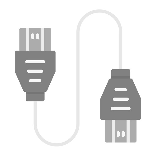 Vektor hdmi-kabel-ikonen-vektorbild kann für computer und hardware verwendet werden