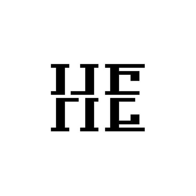 HE Monogramm Logo Design Buchstabe Text Name Symbol Monochrom Logotyp Alphabet Zeichen Einfaches Logo
