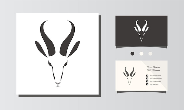 Head Antilopen-Springbock minimalistisches Logo-Design-Vektor-Inspiration