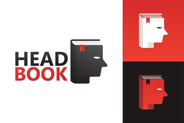 Head Book Logo Vorlage Premium-Vektor