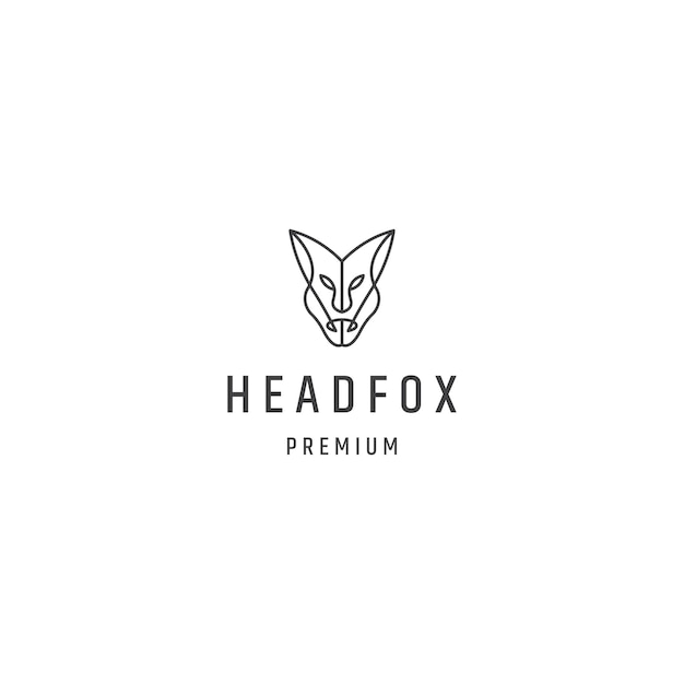 Head fox line logo-design