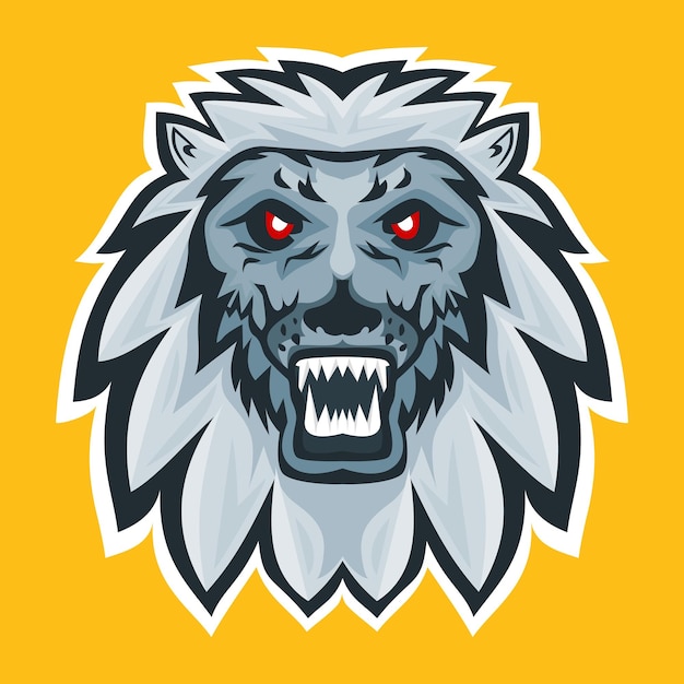 Vektor head lion esports logo aggressives maskottchen für ihr teamspiel