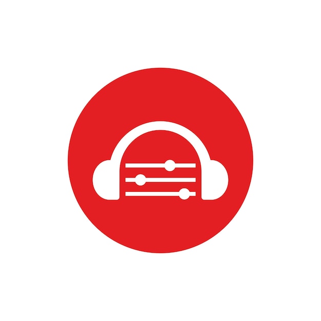 Headset-musik-audio-wave-logo-vorlage design-vektor-symbol-illustration