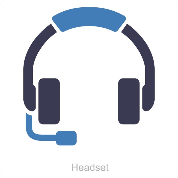 Headset- und Kopfhörer-Icon-Konzept