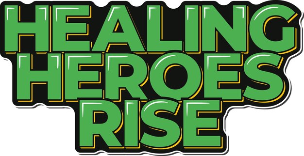 Vektor healing heroes rise buchstaben-vektor-design