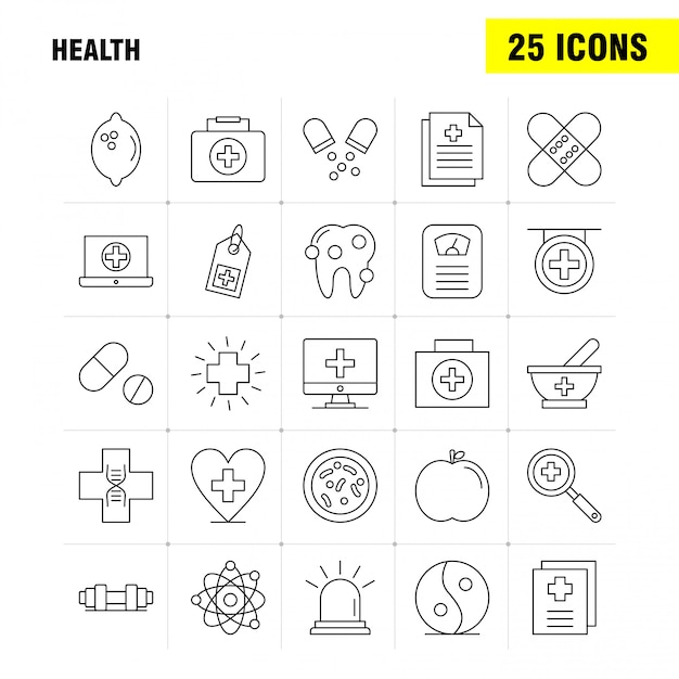 Health line icon für web, print und mobile ux / ui kit.