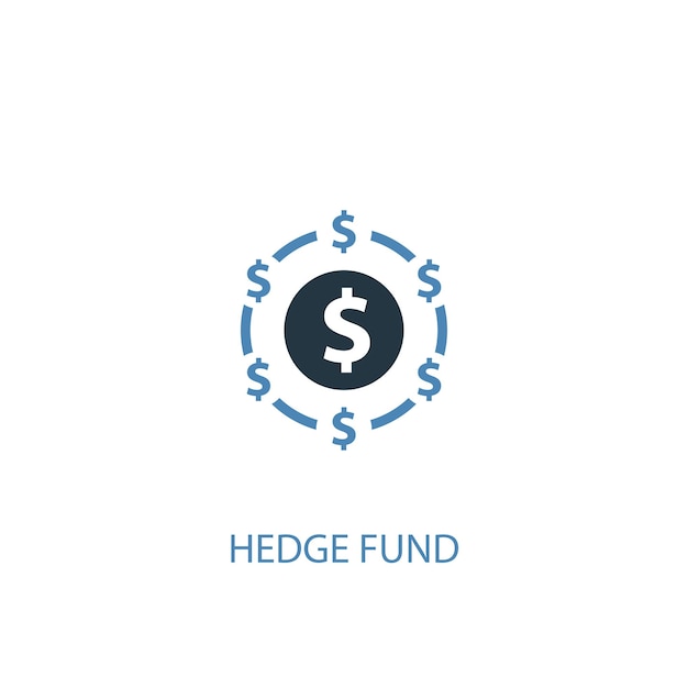 Hedgefondskonzept 2 farbiges Symbol. Einfache blaue Elementillustration. Hedgefonds-Konzeptsymboldesign. Kann für Web- und mobile UI/UX verwendet werden