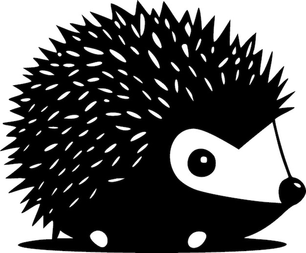 Hedgehog schwarz-weiß vektor-illustration